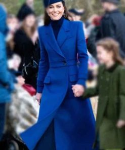 Shop Kate Middleton Christmas Day Service Blue Coat