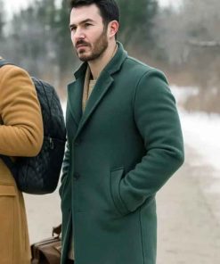 Shop Kevin Jonas A Very Jonas Christmas Movie 2025 Green Wool Coat