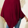 Shop Lightweight Asymmetric Red and Black Poncho