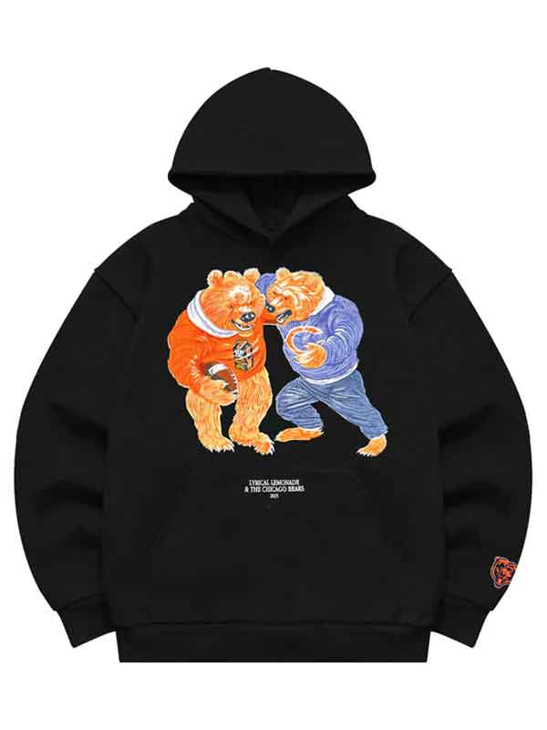 Shop Lyrical Lemonade x Chicago Bears Black Tackle Hoodie