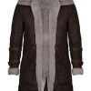 Shop Men Vintage Brown Shearling Leather Double Collar Coat