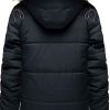 Shop Men Warm Fur Inside Black Puffer Jacket with Detachable Hood