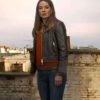 Shop Michelle Monaghan The Family Plan 2 Black Leather Jacket
