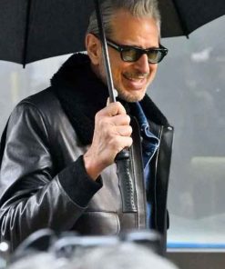 Buy NYC 2025 Jeff Goldblum Shearling Leather Jacket