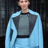 Shop Olivia Munn Blue Jacket