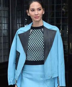 Shop Olivia Munn Blue Jacket