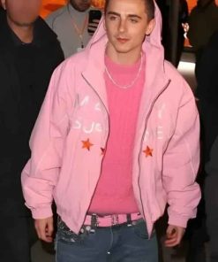 Shop Timothée Chalamet Pink Marty Supreme Jacket