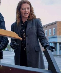 Shop Sarah Drew Mistletoe Grey Trench Coat