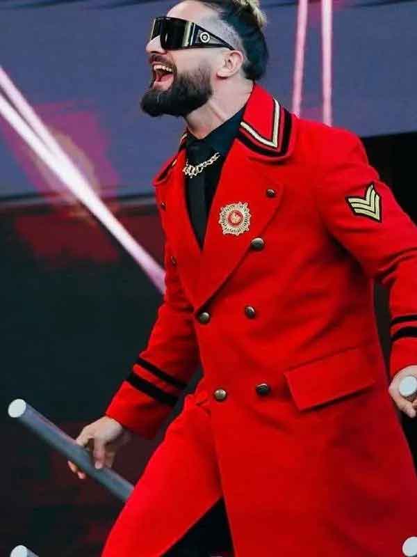 Shop WWE Raw Seth Rollins Red Wool Coat