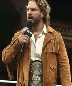 Shop AEW x NJPW Hangman Adam Page Suede Leather Fringe Jacket