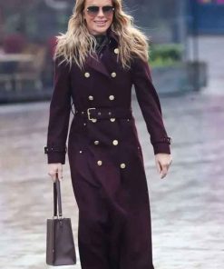 Shop Amanda Holden Burgundy Wool Coat