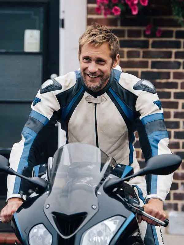 Buy Alexander Skarsgård Pillion White Racer Jacket