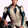 Shop Alexander Skarsgård Pillion White Racer Leather Jacket