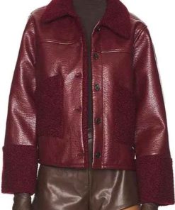 Buy Ambyr Michelle Beyond The Gates Maroon Leather Jacket