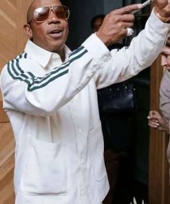 Shop Rapper Ja Rule Sherri Beige Track Jacket