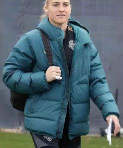 Shop Aubrey Kingsbury Blue Puffer Jacket