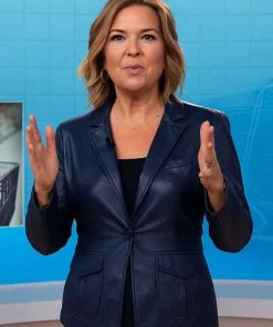 Shop Christine Romans The Today Show Blue Leather Blazer