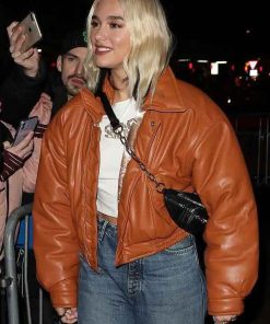 Shop Dua Lipa BBC Radio 1 Studios Leather Jacket