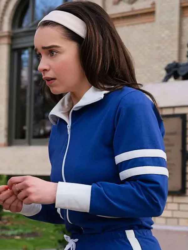 Shop Emilia Clarke Ponies S01 Blue Track Jacket