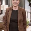 Shop Erika Slezak General Hospital Veronica Bard Suede Blazer