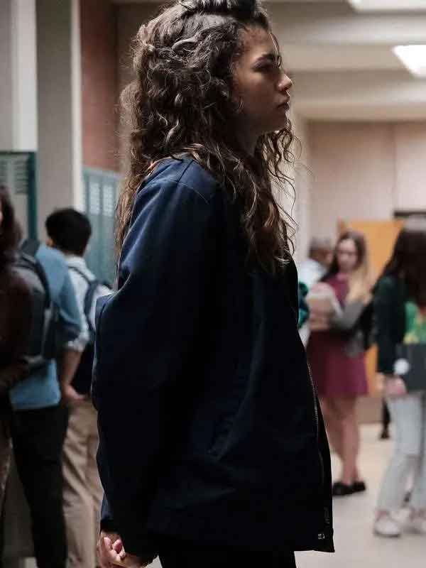 Shop Euphoria Zendaya Black Cotton Jacket