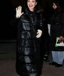 Buy Fran Drescher New York City 2025 Black Hooded Puffer Coat