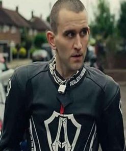 Shop Harry Melling Pillion Black Racing Leather Jacket