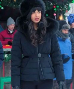 Shop Jameela Jamil Movie A Merry Little Ex-Mas Tess Black Puffer Jacket