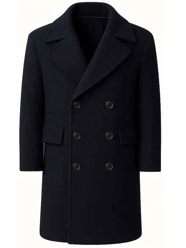 Buy Jason Statham Shelter Black Wool Coat