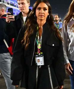 Buy Jessica Alba F1 Qatar Grand Prix Black Bomber Jacket
