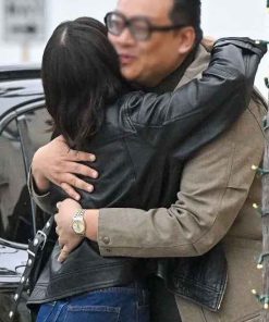 Shop Lucy Hale 2025 Black Leather Jacket