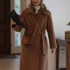 Shop Kelly Hampson Man Vs Baby Lesley Brown Wrap Coat