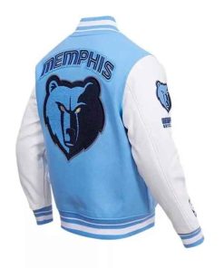 Shop Memphis Grizzlies Animal Patches Blue Varsity Jacket