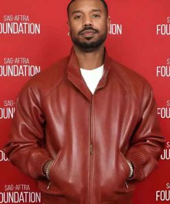 Shop Michael B. Jordan SAG-AFTRA Foundation Leather Jacket