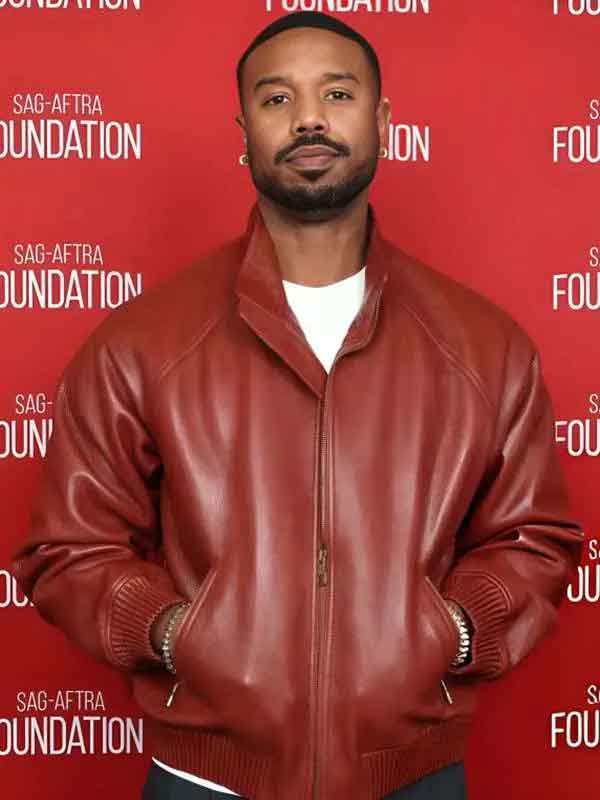 Shop Michael B. Jordan SAG-AFTRA Foundation Leather Jacket