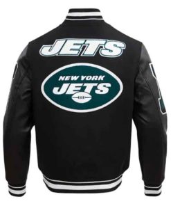 Shop NY Jets Mashup Rib Varsity Wool-Leather Jacket