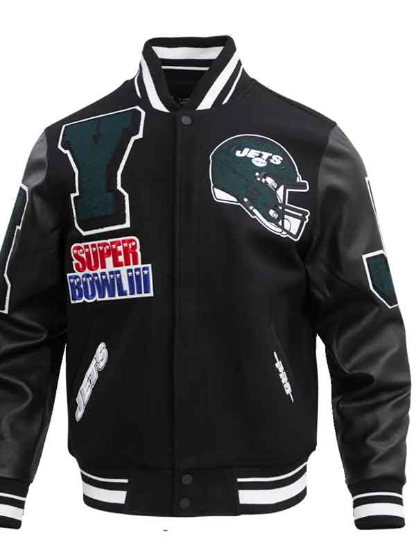 Buy NY Jets Mashup Rib Varsity Wool-Jacket