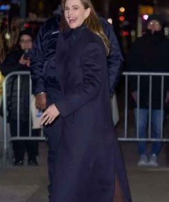 Shop New York City 2025 Jennifer Garner Blue Wool Long Coat
