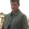 Shop Nathan Fillion The Rookie John Nolan Green Cotton Jacket