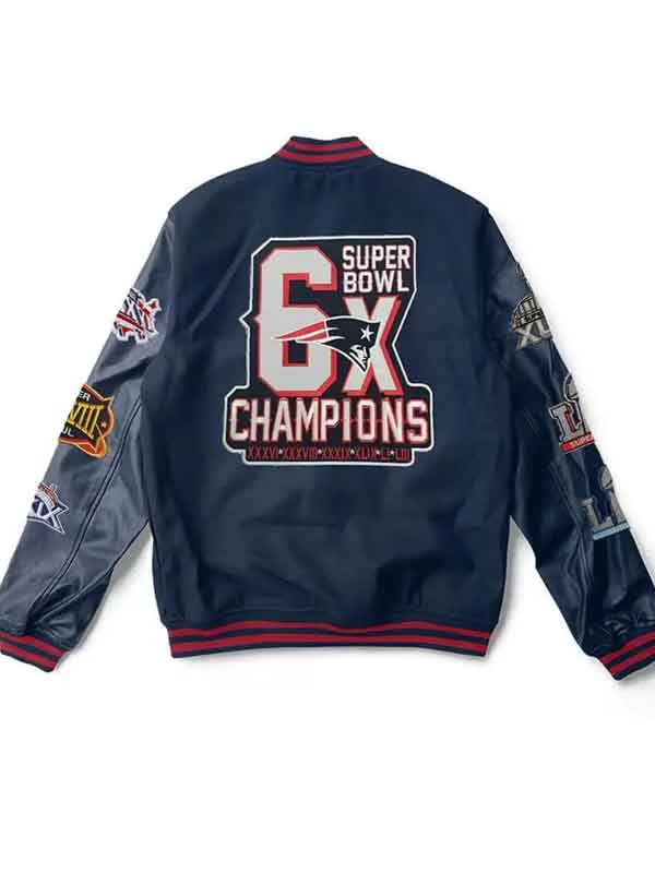 Shop New England Patriots 6X Super Bowl Champions Navy Jacket