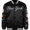 Shop Shop OVO x New Era x MLB New York Yankees Satin Black Varsity Jacket