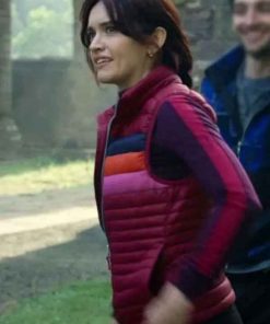 Buy Olivia Cooke The Girlfriend Cherry Laine Puffer Vest