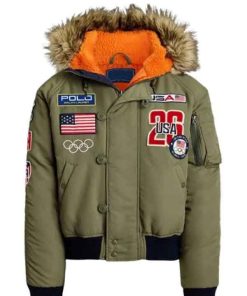 Buy Olympic Team USA Green Bomber Jacket