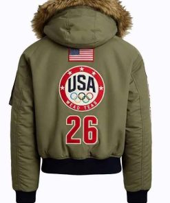 Shop Olympic 2026 Team USA Green Bomber Jacket