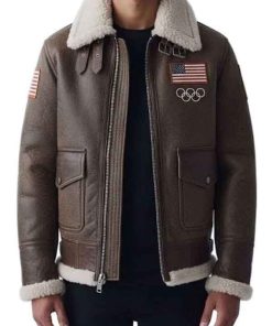 Shop Olympics 2026 Team USA Leather Jacket