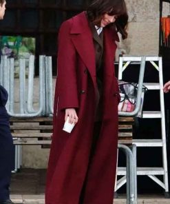Shop The Beauty 2026 Rebecca Hall Maroon Trench Coat