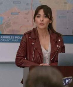 Shop Jessica Russo The Rookie Brown Leather Jacket