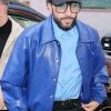 Shop Sofiane Pamart Football Match Blue Leather Jacket