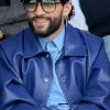 Buy Sofiane Pamart Blue Leather Jacket
