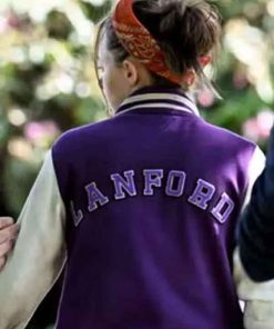 Shop Run Away 2026 Ellie de Lange Purple and White Jacket